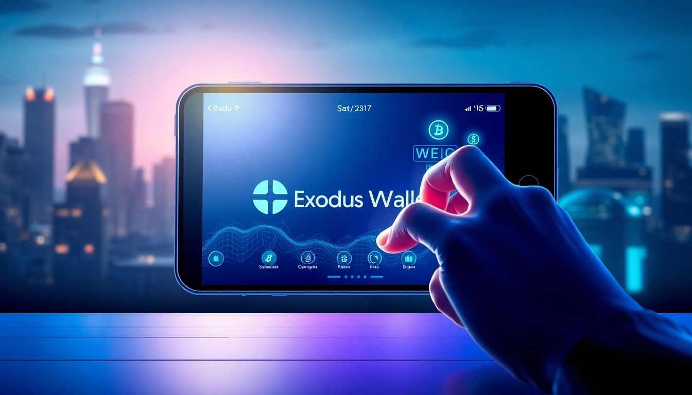 User accessing the Exodus wallet interface, illustrating secure cryptocurrency management.