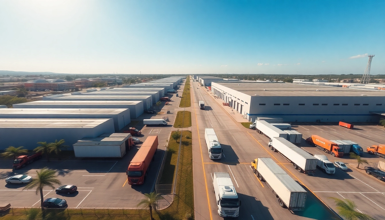 Enhance Distribución eficiente Centroamérica with dynamic logistics center scene showcasing efficient delivery processes.