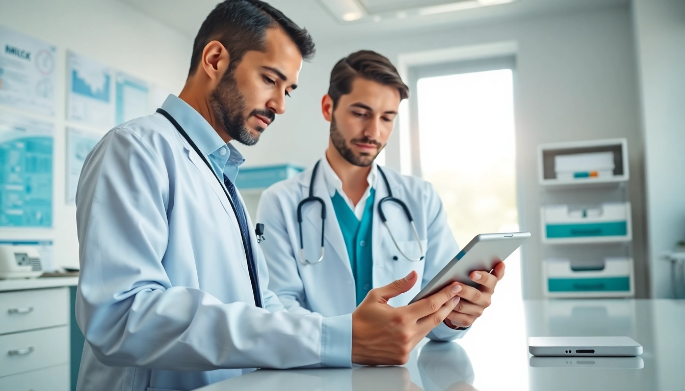 Eprescription app reviews showcase a healthcare professional efficiently using a digital prescription app.