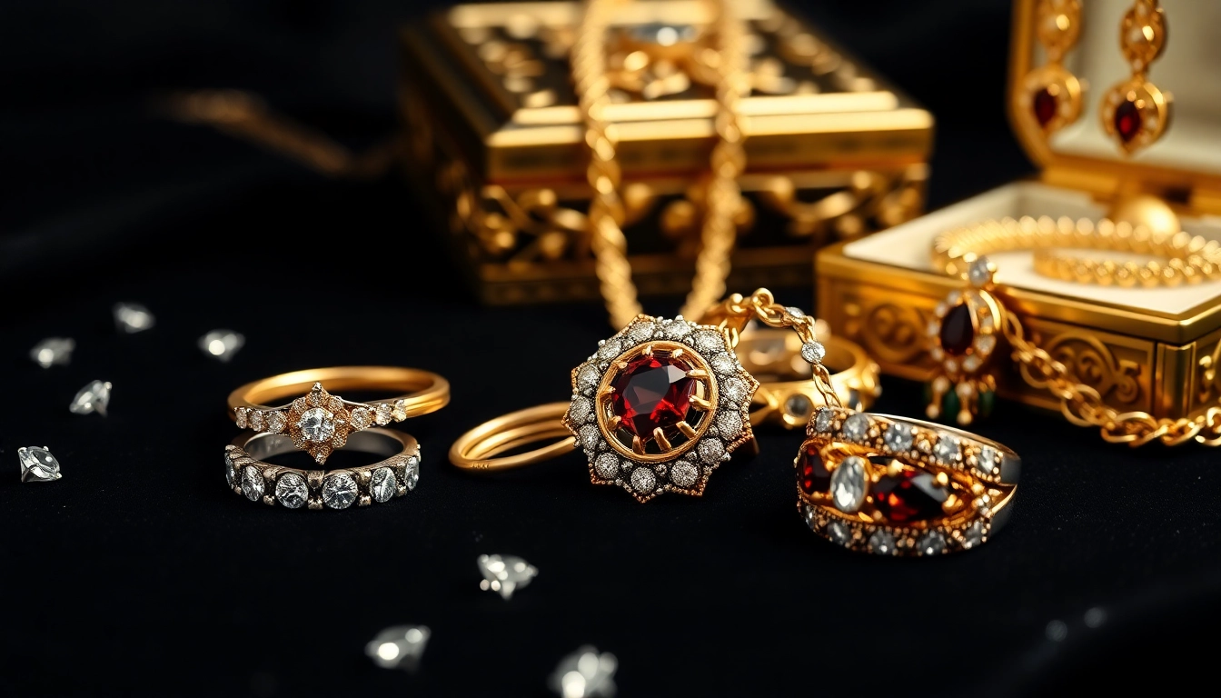 Showcasing intricate Jewelry pieces on a dark background, emphasizing elegance and luxury.