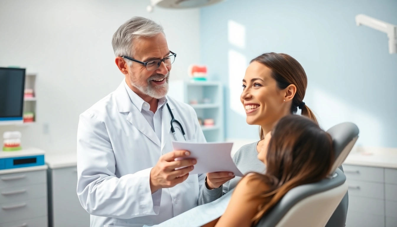 Orthodontist Myrtle Beach providing consultation to a patient in a modern clinic.