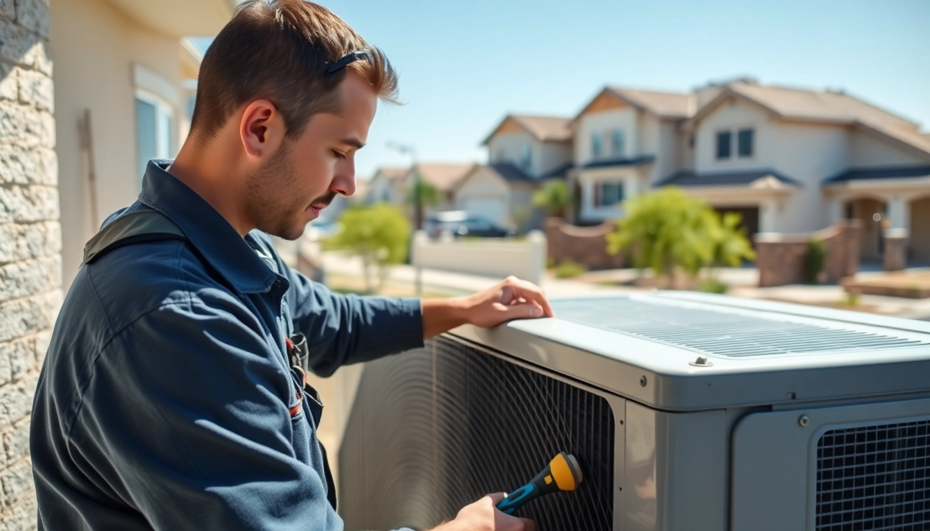 Expert HVAC technician performing ac repair glendale az in a residential setting.
